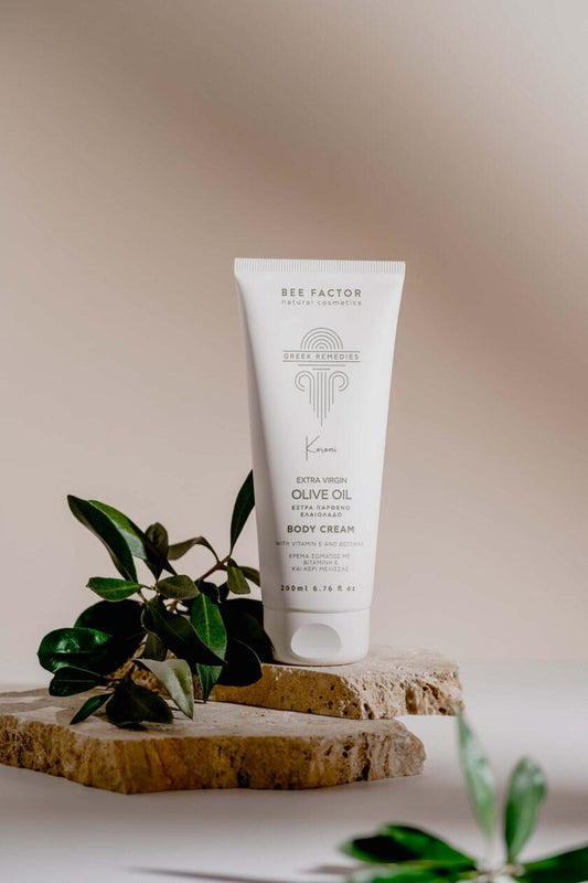 CREMĂ DE CORP CU ULEI DE MĂSLINE EXTRAVIRGIN ORGANIC DE LA KORONI – 200ML - NatureOnMySkin